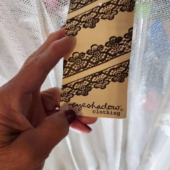 Eyeshadow NWT 2X Ivory Elegant lace Kimono 3/4 sleeve - Picture 11 of 14